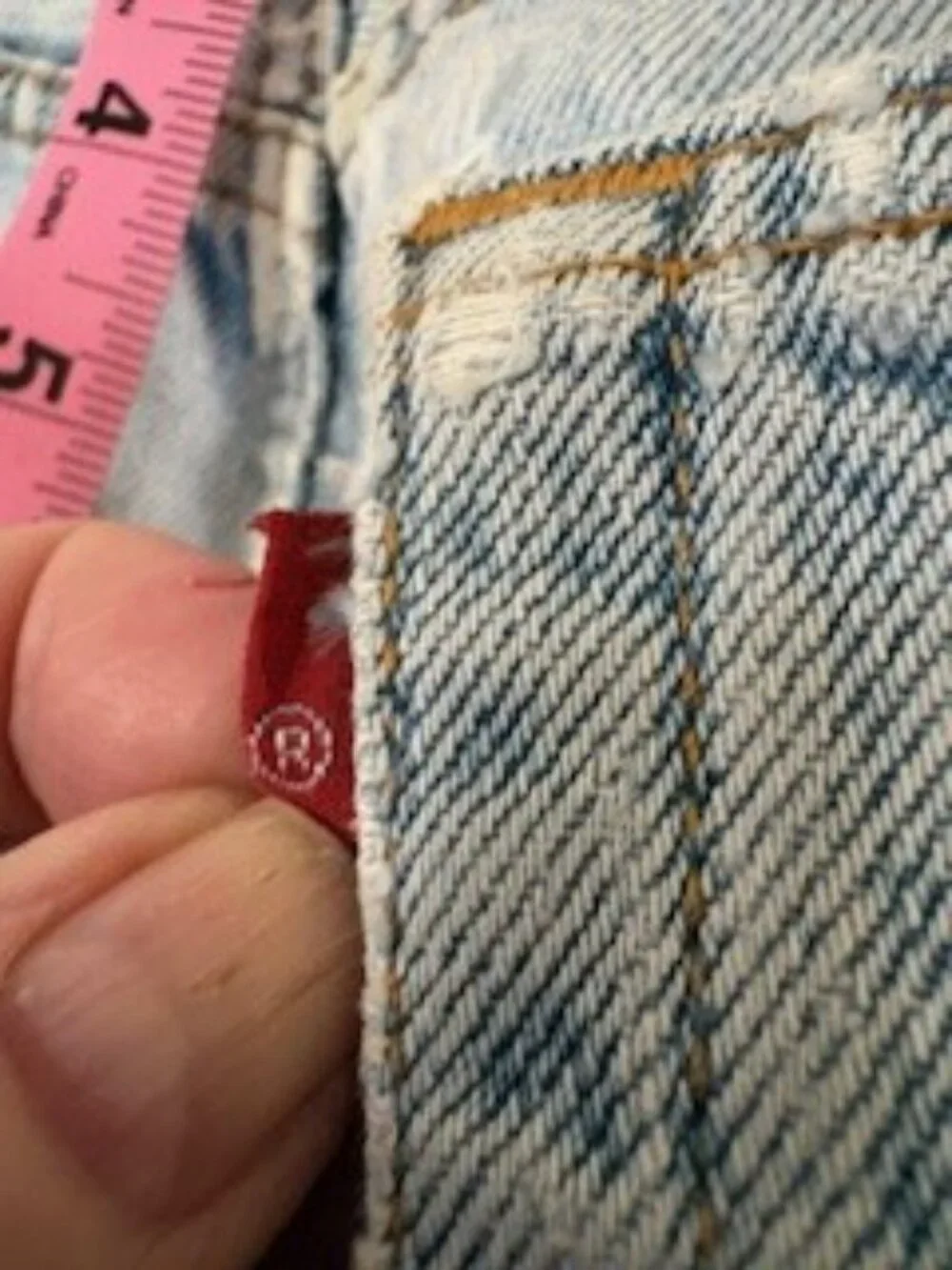 Levi's 501 Vintage-distressed jeans tag sz 28x34  dt June 1980 tag 0680 - Picture 10 of 16
